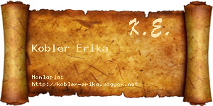 Kobler Erika névjegykártya